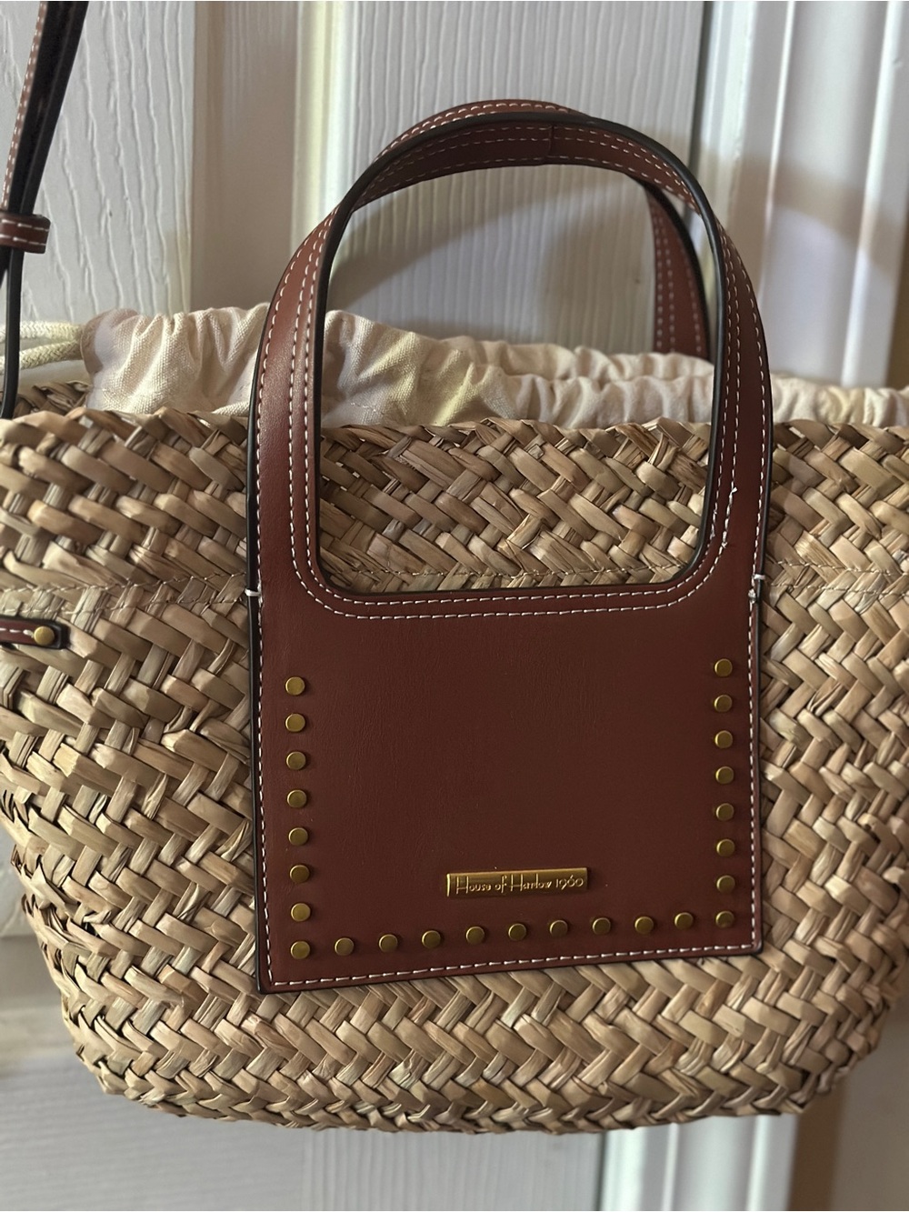 NWOT House of Harlow 1960 Straw Bag - Picture 3 of 4